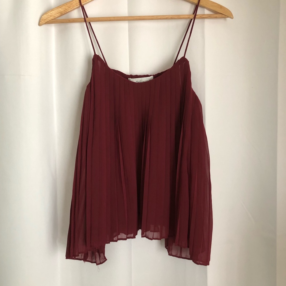 A&F Maroon Pleated Tank Top